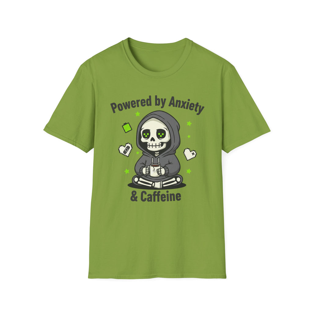 Powered by anxiety and caffeine T-shirt