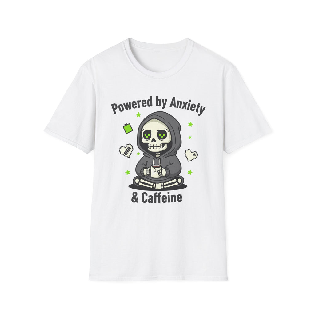 Powered by anxiety and caffeine T-shirt