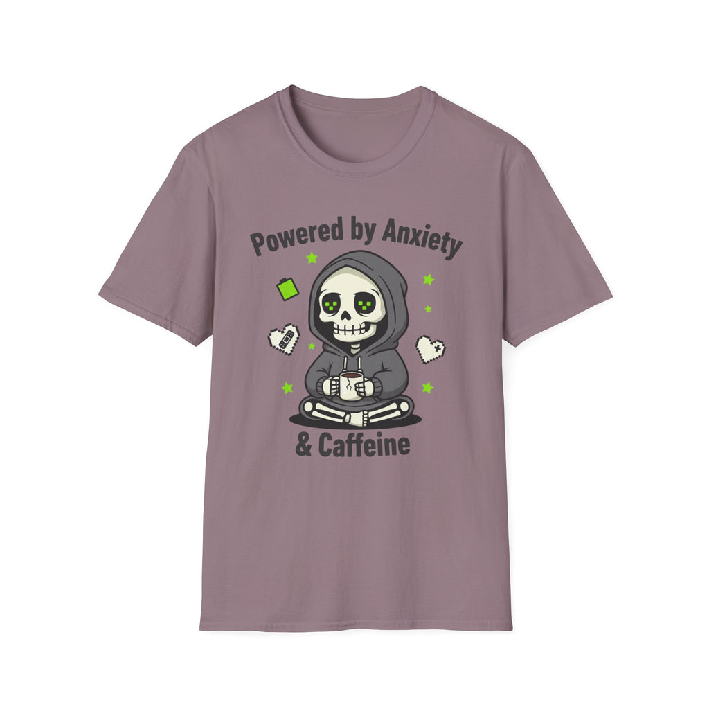 Powered by anxiety and caffeine T-shirt