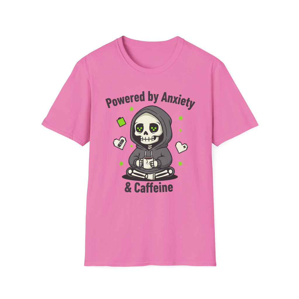 Powered by anxiety and caffeine T-shirt