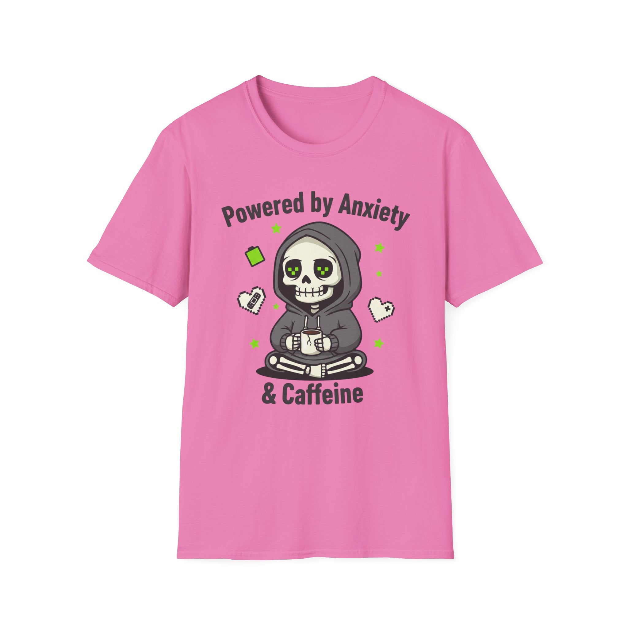 Powered by anxiety and caffeine T-shirt