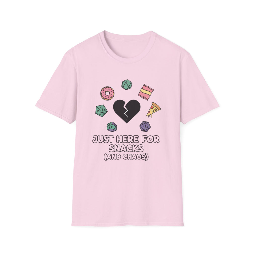 just here for snacks (and chaos) T-shirt