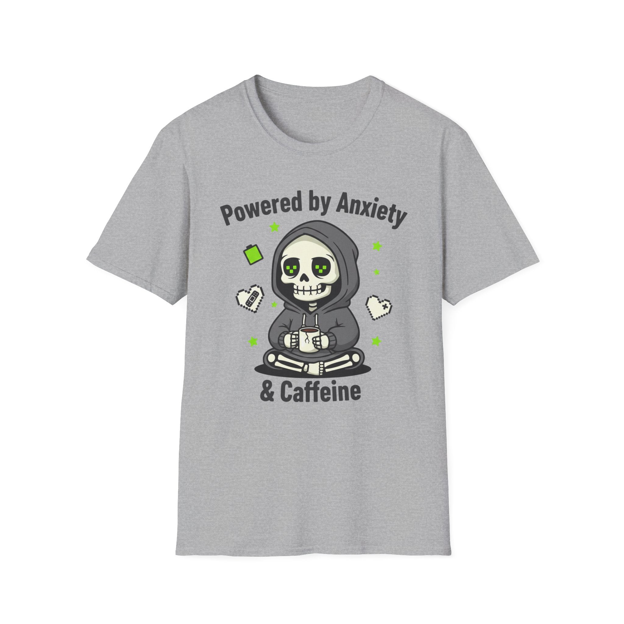 Powered by anxiety and caffeine T-shirt